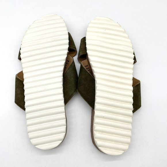 Diba Womens Coyote Slide Sandal Size 9 Olive Suede Leather Open Toe Summer Beach - Picture 8 of 11